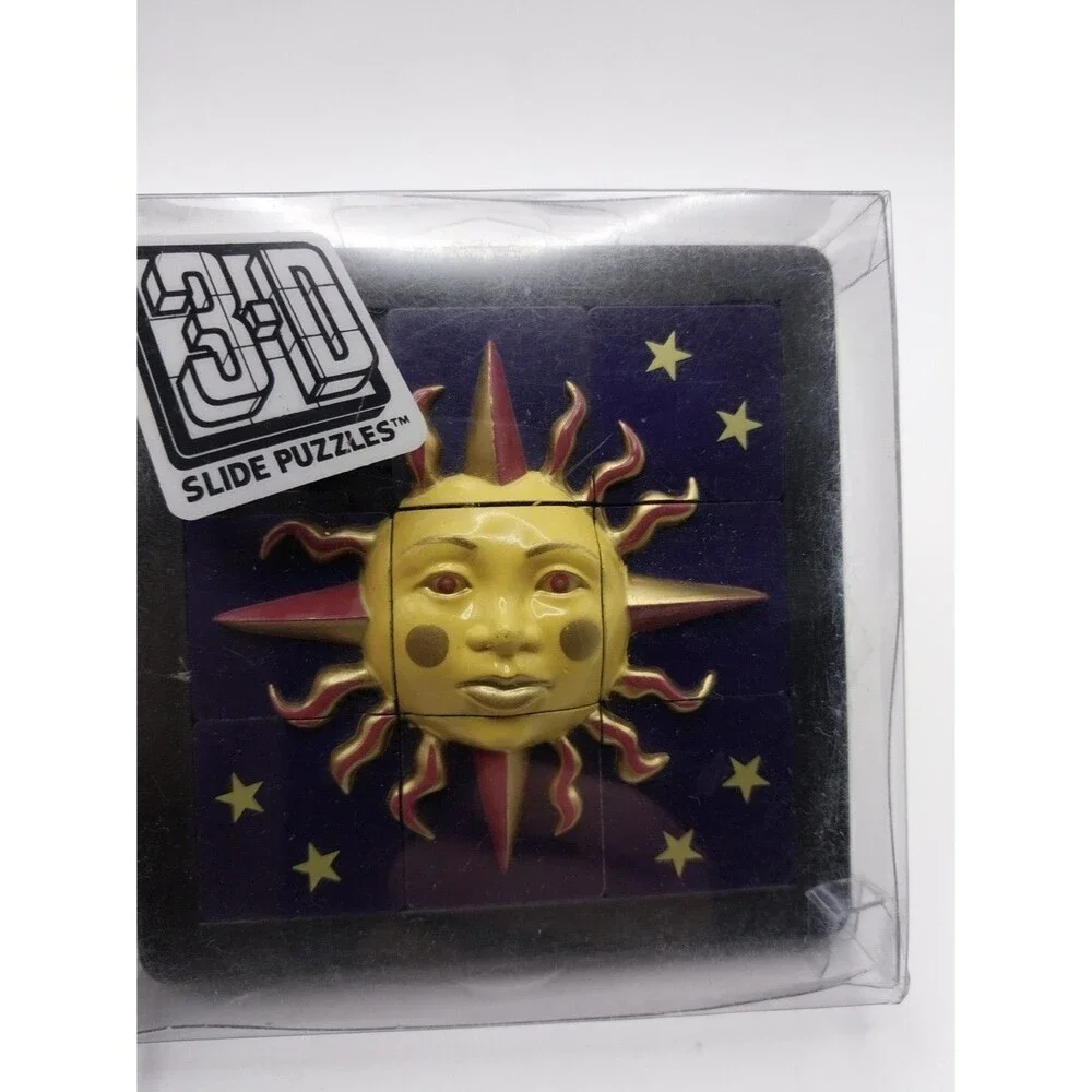 Vintage DaMert 3D Slide Puzzle Game Celestial Sun Stars Witchy Whimsy 1994